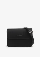 Torebki damskie - Czarna Dwukomorowa Torebka Typu Listonoszka Davitte - miniaturka - grafika 1