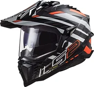 Kaski motocyklowe - LS2, kask cross moto Explorer Edge black fluo orange 06, M - miniaturka - grafika 1