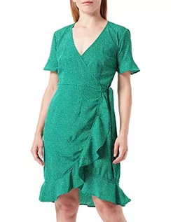 Sukienki - ONLY Onlolivia S/S Wrap Dress WVN Noos sukienka damska, Verdant Green/Aop:confetti Dot, 40 - grafika 1