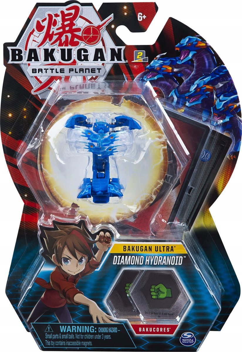 Bakugan Ultra Diamond Hydranoid, figurka kolekcjonerska 7,6 cm i karta kole