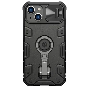 Nillkin CamShield Armor Pro Magnetic Case etui iPhone 14 Plus MagSafe pancerny pokrowiec podstawka ring czarny - Etui i futerały do telefonów - miniaturka - grafika 1