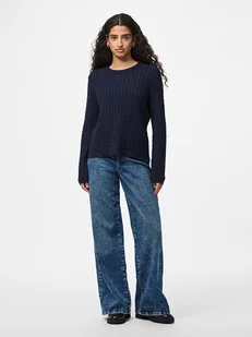 Pieces Sweter "Pcfia" w kolorze granatowym - Swetry damskie - miniaturka - grafika 1