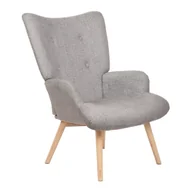 Fotele - Fotel MOSS POP w tkaninie ciemnobeżowy 72x73x96cm HOMLA - miniaturka - grafika 1