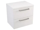 Szafki łazienkowe - Szafka Wisząca Z Blatem ATH 50 cm - Biały Mat - Uchwyty Stal Szczotkowana - miniaturka - grafika 1