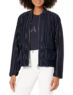 Kurtki damskie - Armani Exchange Damska kurtka plisowana z kieszeniami z przodu, NIEBIESKI, S - miniaturka - grafika 1
