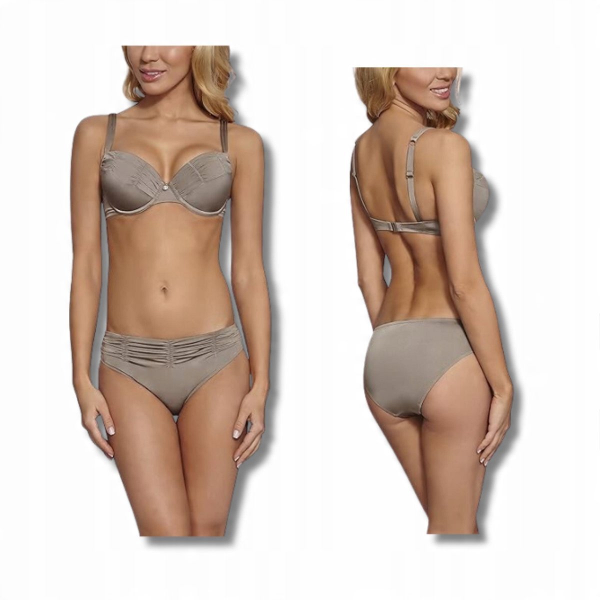 Stroj Kapielowy Dwuczesciowy Zestaw Bikini Biustonosz Damski Modelujący 36B