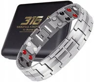 Bransolety męskie - SREBRNA ZDROWOTNA BRANSOLETA BRANSOLETKA MĘSKA MAGNETYCZNA MOCNA ORYGINAŁ - miniaturka - grafika 1