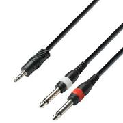 Kable - Adam Hall Cables K3YWPP0300 kabel audio, wtyk stereo mini-jack 3,5 mm i 2 wtyki jack 6,3 mm mono, długość: 3 m K3YWPP0300 - miniaturka - grafika 1