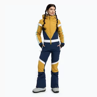 Pozostała odzież narciarska - Kombinezon snowboardowy damski Roxy Peak Chic żółto-granatowy ERJTS03013 - grafika 1