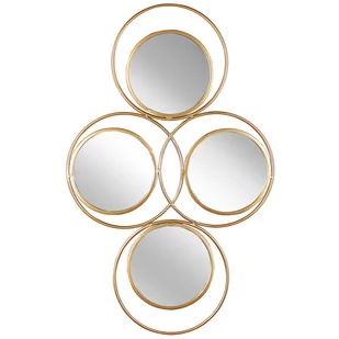 Metalowe Lustro ścienne 4-częściowe 50 x 80 cm złote LESCAR - Lustra - miniaturka - grafika 1