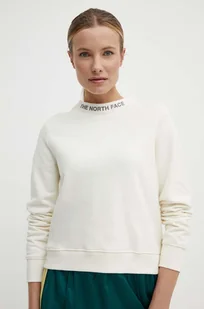 The North Face bluza bawełniana damska kolor beżowy z nadrukiem NF0A87DHQLI1 - Bluzy damskie - miniaturka - grafika 1