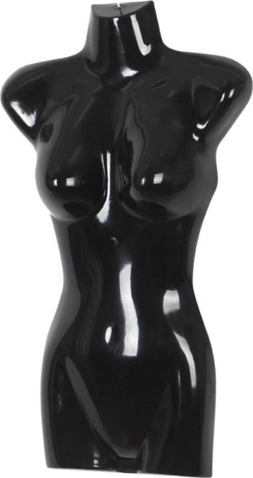 1 x tors kobiecy, 72 cm plastikowy tors damski, górna część ciała w kolorze czarnym, popiersie manekina, pół plastikowe ciało damskie, figurka manekina, manekin wystawowy z hakiem