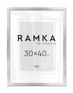 Srebrna Ramka na zdjęcie 30x40 cm Ramy na zdjęcia 40x30 cm Srebro - Ramki na zdjęcia - miniaturka - grafika 1