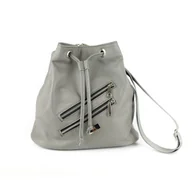 Torebki damskie - T-11 Torebka worek-light grey KEMER - miniaturka - grafika 1