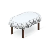 Obrusy i serwetki - Obrus żakardowy owal 254261/130y 130 x 180 cm biały - miniaturka - grafika 1