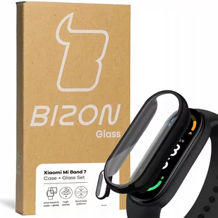 Bizon Etui ze szkłem Case, Case + Glass Set Xiaomi Mi Band 7, czarne - Akcesoria do smartwatchy - miniaturka - grafika 1