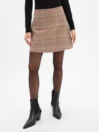 Spódnice - Tommy Hilfiger Damska spódnica mini Kobiety beżowy|czerwony|czarny w kratkę, 34 - miniaturka - grafika 1