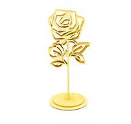 Zabawki kreatywne - DREWNIANA RÓŻA KWIAT KWATKI NA PODSTAWCE ZE SKLEJKI DEKORACJA PREZENT 18,5C - miniaturka - grafika 1