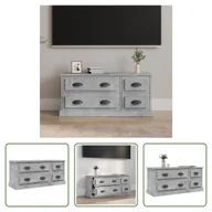 Szafki RTV - The Living Store szafka pod telewizor betonowa szara 100x35,5x45 cm materiał drewnopochodny - miniaturka - grafika 1