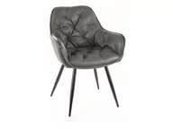 Krzesła - Krzesło do salonu CHERRY szare skóra syntetyczna SIGNAL - miniaturka - grafika 1