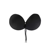 Biustonosze - Bye biustonosz bez ramiączek koronkowy, zaokrąglony biustonosz push-up, samoprzylepny, regulowany sznurek ściągający i otwarty tył, beżowy i czarny, miseczki A-E - miniaturka - grafika 1