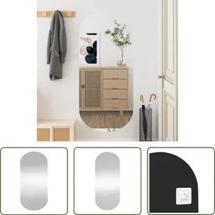 The Living Store Lustro ścienne 45x100 cm szklane owalne - Lustra - miniaturka - grafika 1