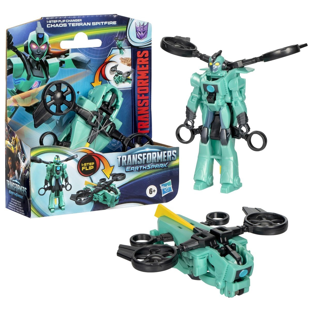 Transformers EarthSpark 1-Step Flip Changer Chaos Terran Spitfire figurka