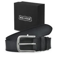 Paski - PASEK do spodni SKÓRZANY UNISEX BIG STAR czarny OO675002 +ETUI 105/120cm - miniaturka - grafika 1