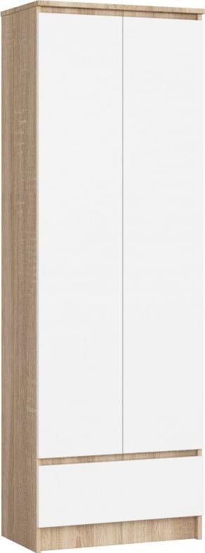 Fabryka Mebli Akord REGAŁ BIUROWY SZAFA R 60 cm CLP 1 SZUFLADA 2 DRZWI DĄB SONOMA / BIAŁY