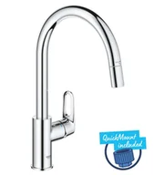 Baterie kuchenne - Grohe Start Flow - Bateria zlewozmywakowa z wyciąganą wylewką, chrom 30569000 - miniaturka - grafika 1