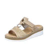 Moda i Uroda OUTLET - Rieker Kobiety V1243 Sandały, Beżowy, 37 EU - miniaturka - grafika 1