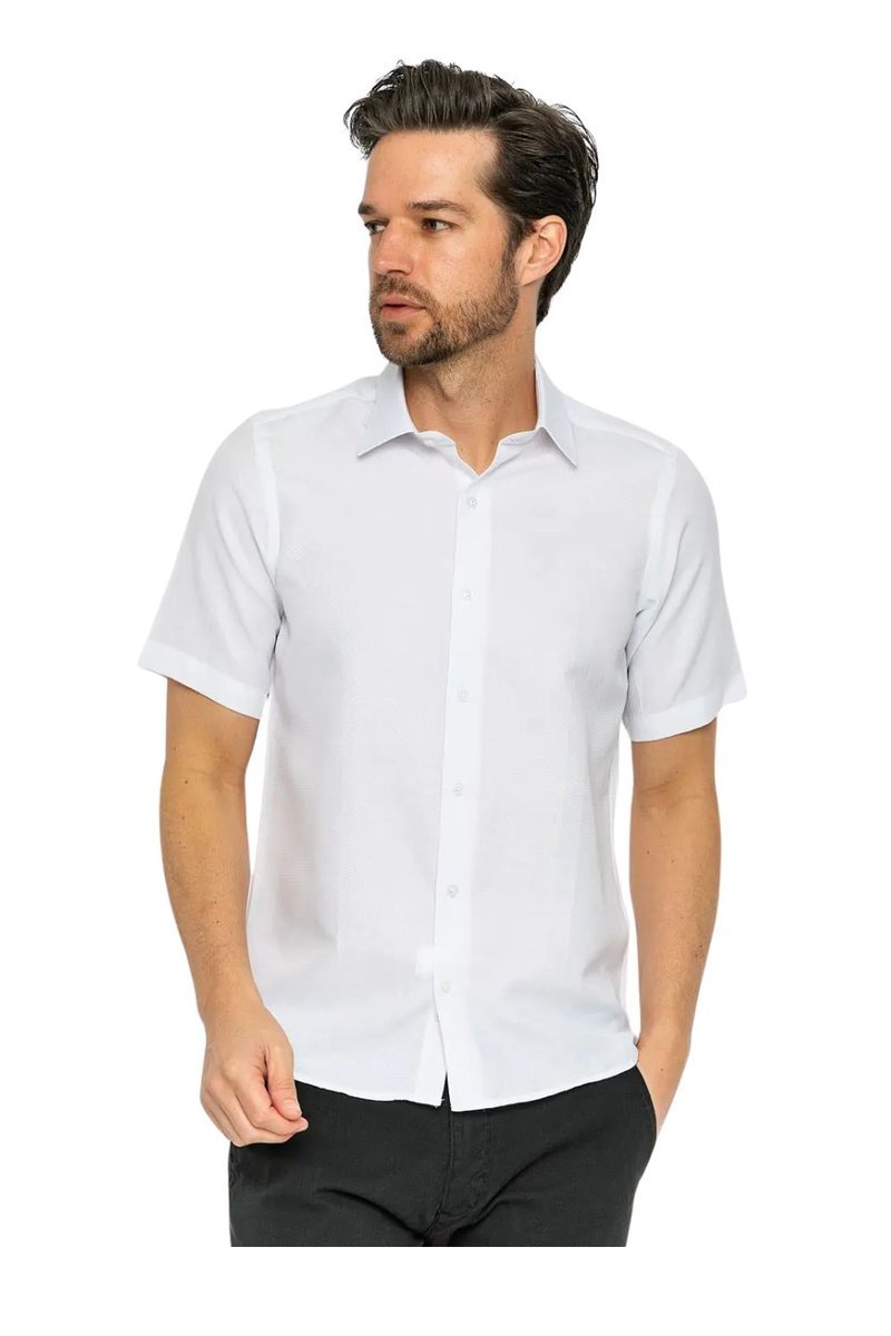 Koszula męska Giorgio di Mare biała z krótkim rękawem bawełniana -S