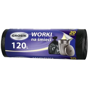 Grosik Worki HD czarne 120l 20 szt. - Worki na śmieci - miniaturka - grafika 1