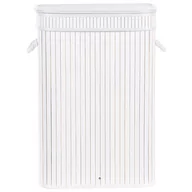 Kosze wiklinowe - Kosz bambusowy z pokrywą biały KALUTARA - miniaturka - grafika 1