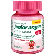 Przeziębienie i grypa - Junior-angin, żelki na gardło, od 4 lat, smak truskawkowy, 30 sztuk - miniaturka - grafika 1