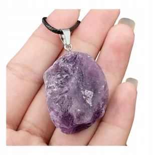 Naszyjnik z Kamieniem Naturalnym Amethyst Amulet Intuicji i Ochrony - Naszyjniki - miniaturka - grafika 1