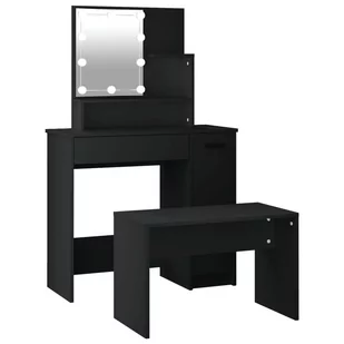 Toaletka z LED, czarna, materiał drewnopochodny Lumarko! - Toaletki - miniaturka - grafika 1
