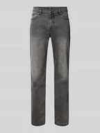 Spodnie męskie - Jeansy o kroju regular fit z 5 kieszeniami - miniaturka - grafika 1