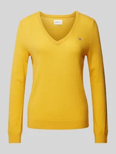 Sweter z wełny z dekoltem w serek - Swetry damskie - miniaturka - grafika 1