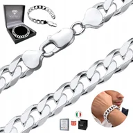 Bransolety męskie - Bransoletka Srebrna Męska Pancerka Srebro 925 Diamentowana 6Mm Prezent - miniaturka - grafika 1