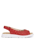 Sandały damskie - Rieker Sandały V9162-33 Czerwony - miniaturka - grafika 1