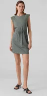 Sukienki - VERO MODA ZIELONA BAWEŁNIANA SUKIENKA MINI XS JGL - miniaturka - grafika 1