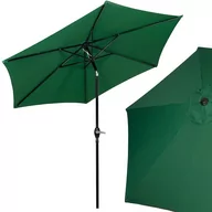 Parasole ogrodowe - Parasol ogrodowy 260 cm składany łamany na balkon i taras duży ciemnozielony - miniaturka - grafika 1
