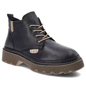 Botki damskie - Granatowe Botki Artiker Ocieplane Obuwie Damskie - miniaturka - grafika 1