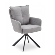 Krzesła - Krzesło Obrotowe Kubełkowe Tapicerowane Do Jadalni Sztruks Szary CITY - miniaturka - grafika 1