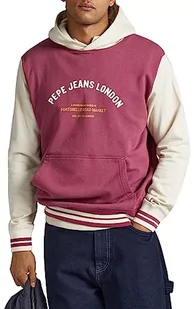 Pepe Jeans Męska bluza z kapturem Medley, czerwona (Crushed Berry), M, Czerwony (Crushed Berry), M - Bluzy męskie - miniaturka - grafika 1