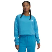 Bluzy damskie - Damska bluza dresowa nierozpinana bez kaptura Under Armour UA Icon Fleece OS Crew - niebieska - miniaturka - grafika 1