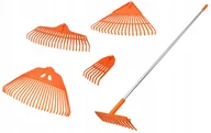 Grabie i motyki - ZESTAW GRABIE OGRODOWE PLASTIKOWE LIŚCI SIANA GRABIENIA KLIK TRZON ALUM 5w1 - miniaturka - grafika 1
