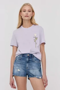 Koszulki i topy damskie - Miss Sixty Sixty t-shirt bawełniany kolor fioletowy - grafika 1