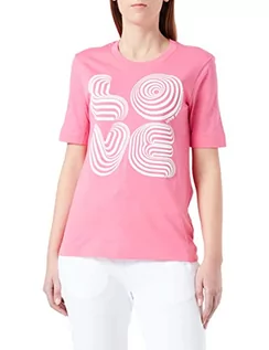 Koszulki i topy damskie - Love Moschino Damska koszulka o regularnym kroju z krótkim rękawem, fuksja, 38, Fuchsia, 38 - grafika 1